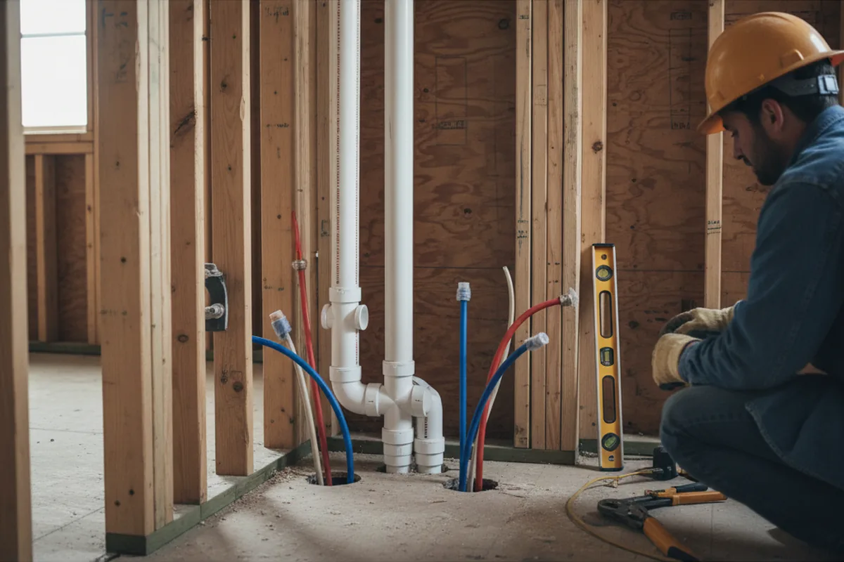 Drain and supply rough-in during Drain Cleaning in Vinita